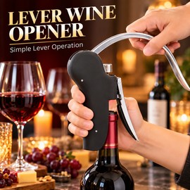 Manual Wine Corkscrew for Wine Bottles – Stainless Steel Opener with Foil Cutter for Home Kitchen & Bar Use