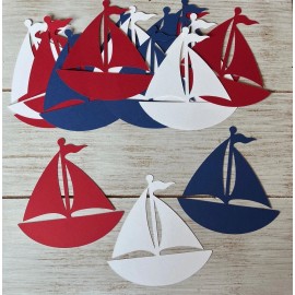 Handmade Sailboat Boats Cutouts Nautical Paper cut outs Classroom Bulletin Board decor