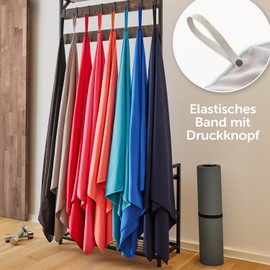 Blumtal Fitness Handtuch im 2er Set - Microfaser Sporthandtuch Fitnessstudio 180x90cm + Mikrofaser Handtuch 80x40cm - Microfaser Handtuch groß & klein - Gym Handtuch/Handtuch Mikrofaser - Coral - Rot