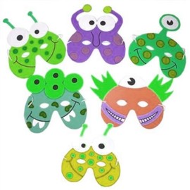1 x Pack of 6 Monster/Alien EVA Foam Masks - assorted designs