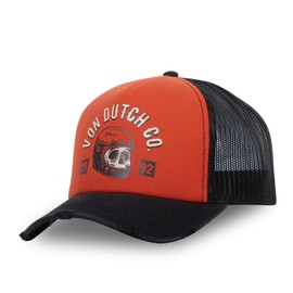 Von Dutch Men's & Women's Cap, CREW Trucker Cap, Adjustable, Orange/black, One Size