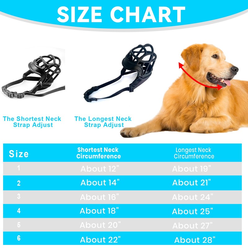 OKKIC Basket Muzzle Allows Panting Drinking - Anti Biting Chewing,