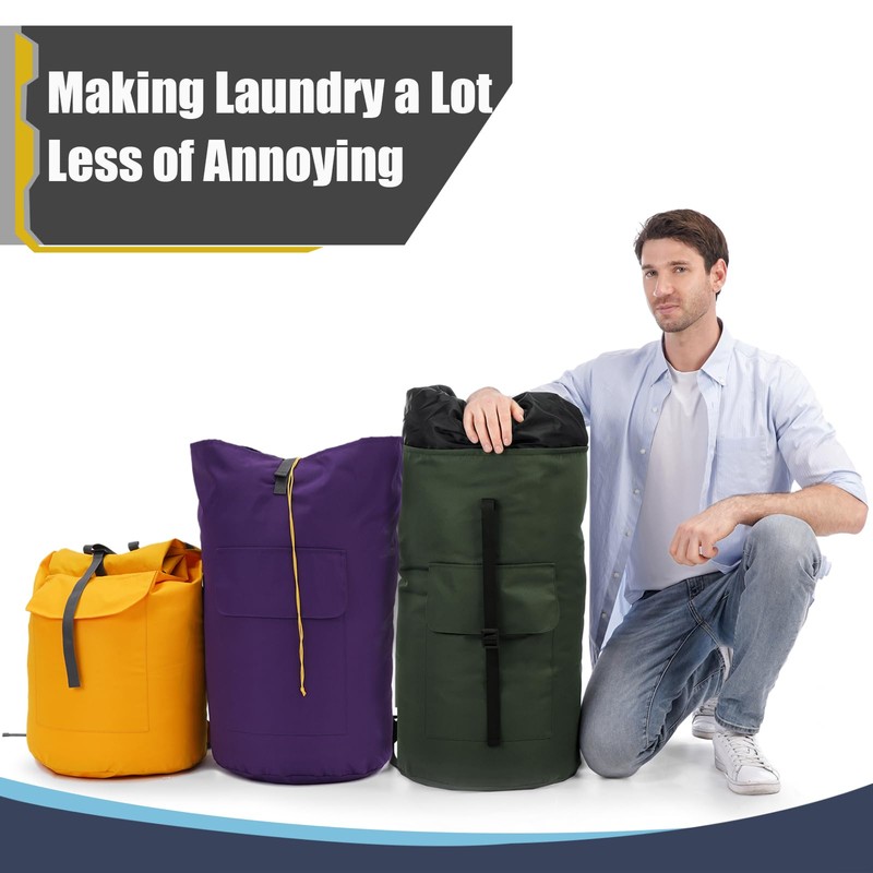 Laundry Bag Extra Large Heavy Duty, College Laundry Backpack with