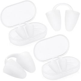 Relaxweex 2 Pcs Nose Plugs for Swimming Nose Clip Silicone Waterproof Men Women Swim Nose Clip with Storage Box for Adult Training Practice Swimming Beginners