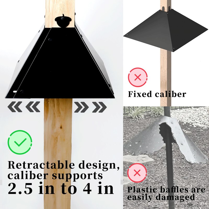 Metal Squirrel Baffle for 4x4 Post, 18 Inch Baffle for