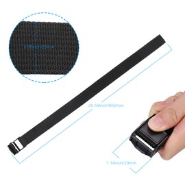 Hejo 6 PCS Ratchet Strap,Sturdy Lashing Straps with Cam Buckle, Rustproof Fastening Ratchet Tie Down Straps for Motorcycles, Bicycles, Luggage, Packages (65x2.5cm)