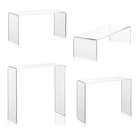 Goods Carrier Set as Decorative Stand, Display Stand, Sales Display for Shoes, Cosmetics, Collectibles Made of Original Plexiglas in Four Different Heights