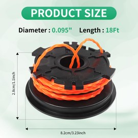 2 Packs 753-1156 Dual Line – 0.095" Dual Trimmer Line, 18Ft Splitline Trimmer Cartridge Compatible with MTD 791-180120, 753-1223, 953-1156, 753-06707, 49U1341L063, Troy-Bilt & Remington Trimmers