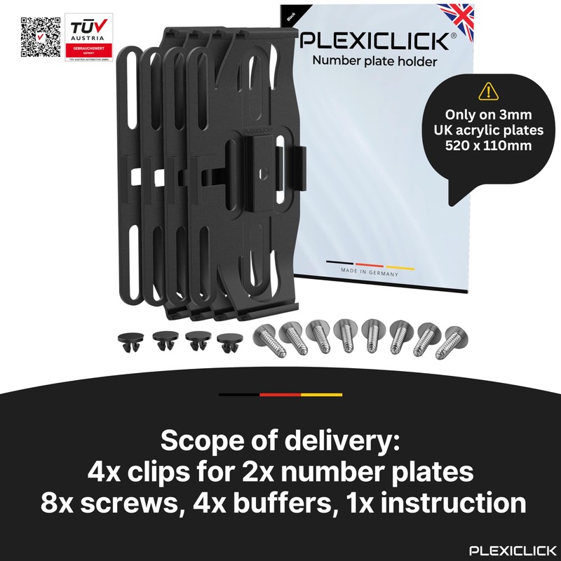PLEXICLICK® ORIGINAL License Plate Holder for Cars - Frameless Invisible