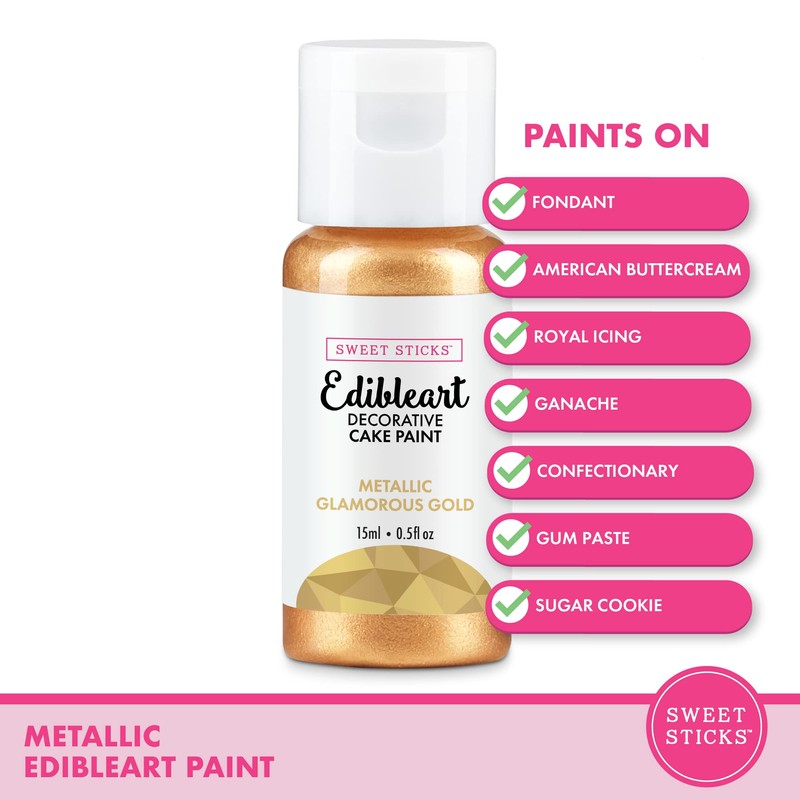 Sweet Sticks Edible Art Decorative Cake Paint 0.5 Ounce (15