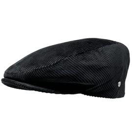 WEROR WEROR-396.1 Men's Flat Cap Peaked Cap Cord, black, 59
