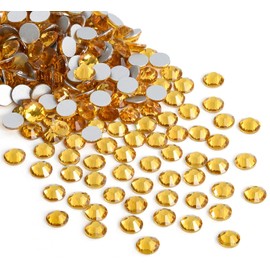 Jollin Glue Fix Flatback Rhinestones Glass Diamantes Gems for Nail Art Crafts Decorations Clothes Shoes(ss12 1440pcs,Topaz)