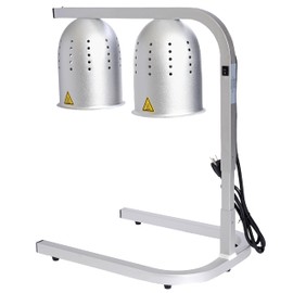 SYBO DL2112 Commercial Grade Food Heat Lamp, Electric 2-Bulb Food Warmer with Adjustable Stand, 500W, Silver