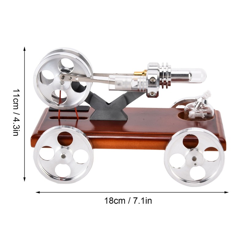 Metal Stirling Engine Model Car Toy Kit Aluminum Alloy Science