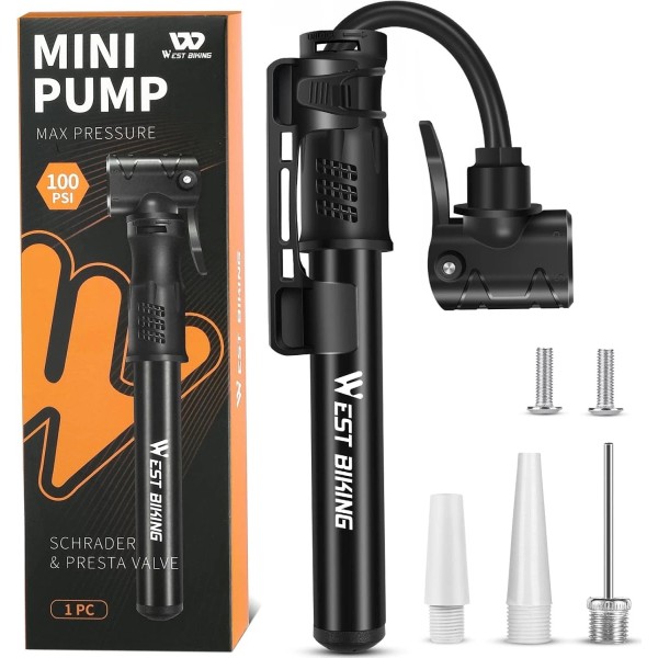 West Biking Bicycle Pump Mini Bike Pump - Aluminum Alloy