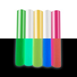 EVERYGLOW - Película de vinilo de transferencia de calor 3D Puff HTV, 5 hojas de 8 x 10 pulgadas, vinilo de transferencia de calor que brilla en la oscuridad, para planchar, telas, camisetas