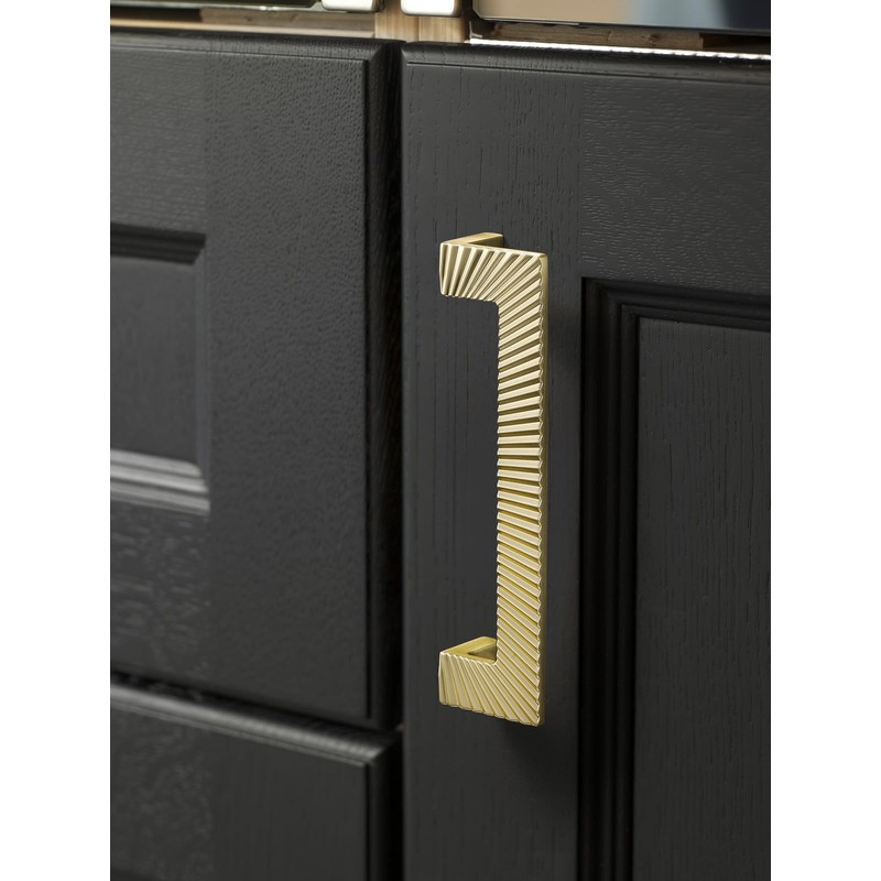 JIASENBAO 5 Pack Gold Cabinet Pulls 5" Hole Center Brushed