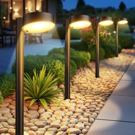 BUCASA Solar Lights for Outdoor Garden, 4 x 12 LEDs, Bright Solar Lights for Outdoor Use with Longer Working Time, IP65 Waterproof Solar Garden Lights, Decoration for Lawn, Patio, Yard, Balcony, Gifts