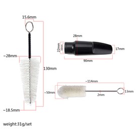 Alnicov Alto Saxophone Mouthpiece Bakelite Mouthpiece with 2 Cleaning Brushes for Musical Instruments Accessaries