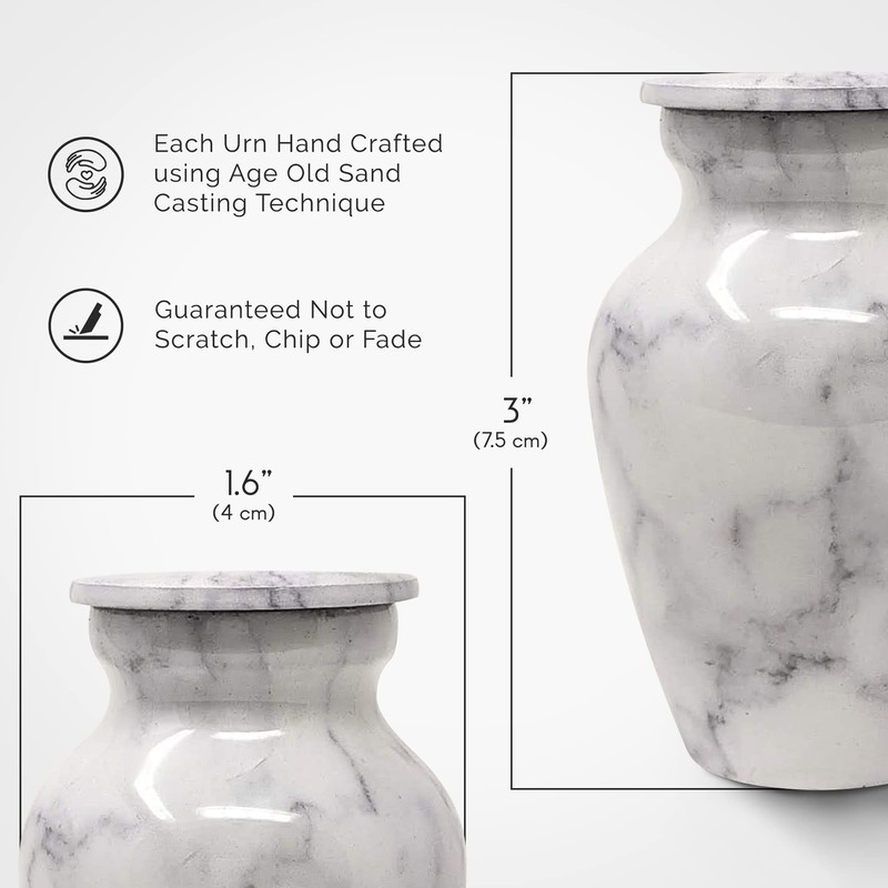 Carrara White Keepsake Cremation Urn