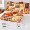 Anibedding 3Pieces Fall Patchwork Quilts King Size, Pumpkin Maple Leaves