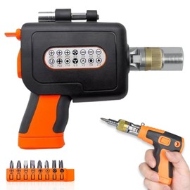 Xanadued 16-in-1 Multi Screwdriver Set, Pop Out Electric Screwdriver Gun with Magnetic Bit for Professionals, Home, DIY (Orange)