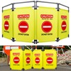 4 Panels Safety Barricade,7.8 FT Foldable Security Sign Barrier,Heavy Duty