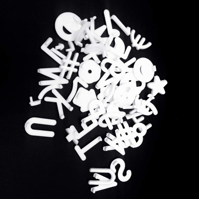 CKANDAY 400 Characters White Letter Set for Interchangeable Felt Boards,