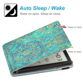 Fintie Case for Pocketbook Touch HD 3, Touch Lux 4/5, Basic Lux 2/3/4 and Pocketbook Color e-Reader, Multi-Viewing Angle Case with Wrist Strap, Auto Sleep/Wake, Jade