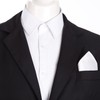 DonDon Men's Hanky Handkerchief 25 x 25 cm with Silver