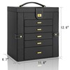 AKOZLIN Huge Jewelry Box Organizer Functional Lockable, Large Leather Jewelry