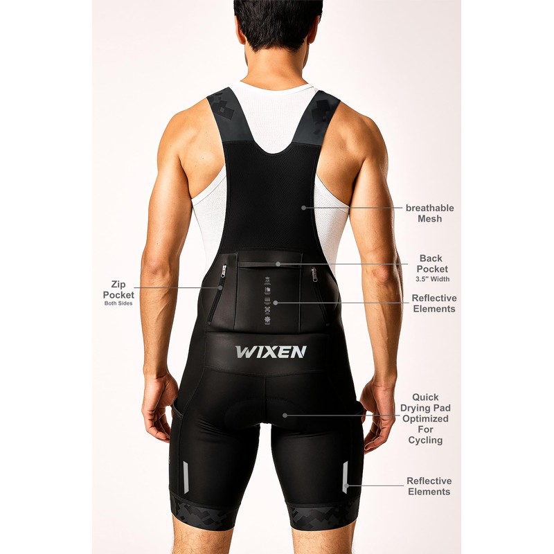 Wixen 4D Gel Padded Cycling Bib Shorts for Men –
