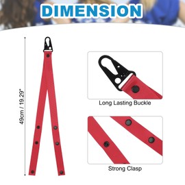 PATIKIL Backpack Cheer Pom Holder Adjustable Cheer Bow Holder Pom Pom Lanyard Storage for Teen Sports Cheerleading Accessories Red