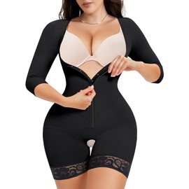 MERYOSZ Shapewear for Women Tummy Control Bodysuit Waist Trainer Fajas Colombianas Full Body Shaper Jumpsuit (Black, M)