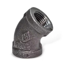 Unbranded LOT OF (10) 3/4" INCH BLACK MALLEABLE  IRON PIPE THREADED 45 ELBOW FITTINGS