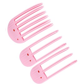 3pcs Wind Shaping Styling Combs for Fluffy Bangs, Instant No-Trace Hair Root Lifting Clips Easy High Crown Volume Volumizer Volumizing Tools for Women's Natural Voluminous Looks (Rose Red)