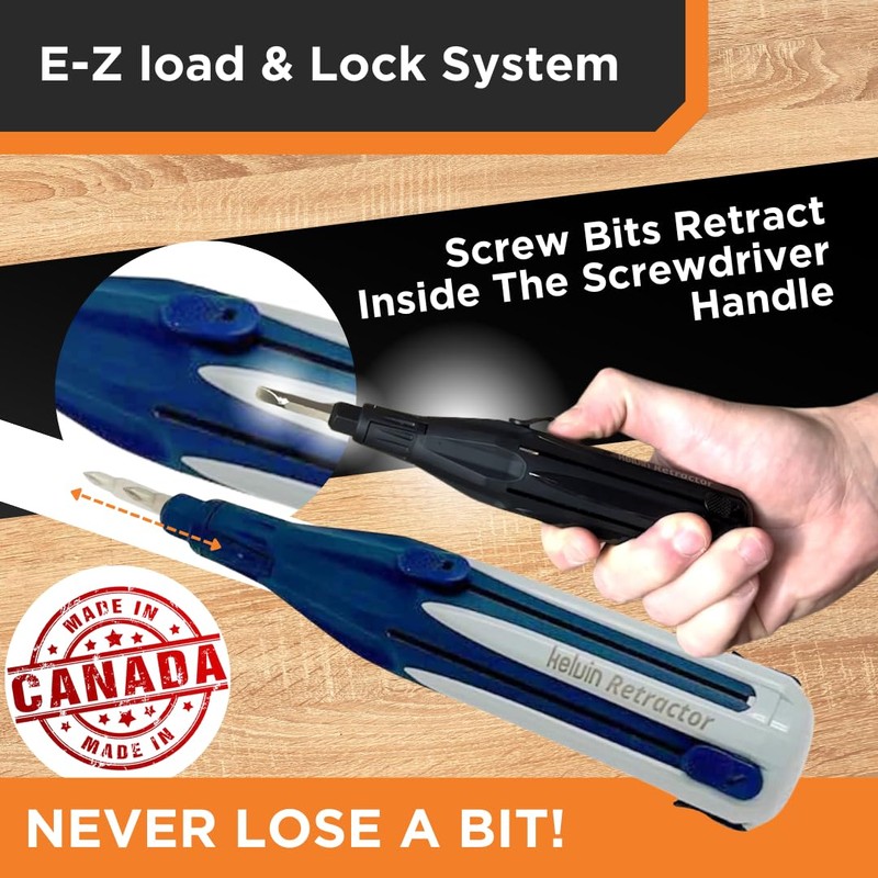 Kelvin Tools Retractor - Retractable All-In-One Screwdriver Quick Change Phillips