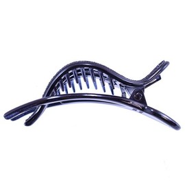 14-509 - Side Hair Clip with Comb 9 cm Glitter Hair Clip Dark Grey