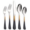 Moxinox 20-Piece Black Gold and Silverware Set, 18/0 Stainless Steel