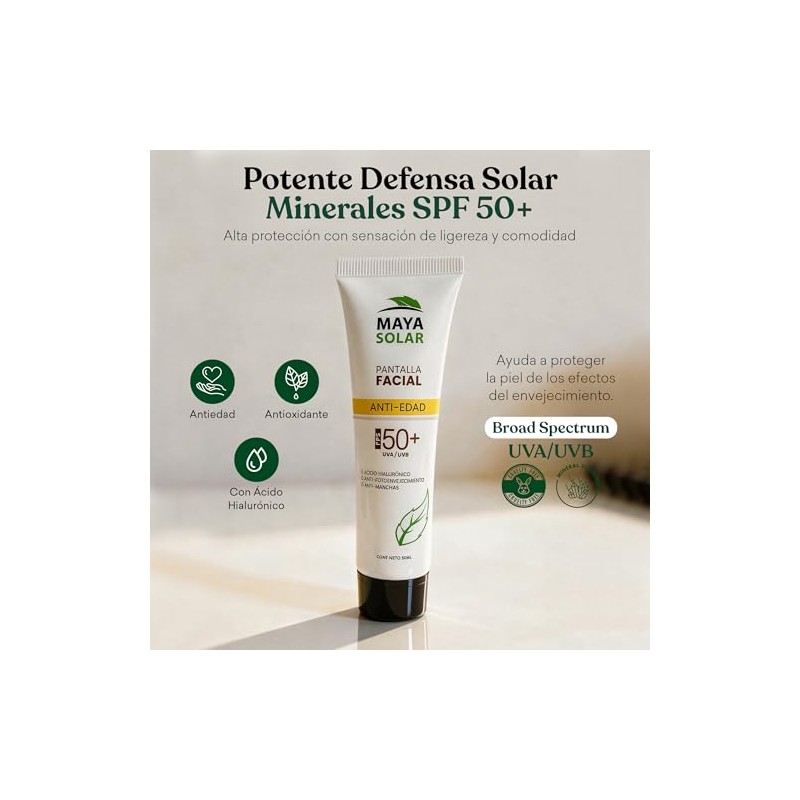 Maya Solar - Protector Solar Facial Anti-Edad FPS 50+ (50