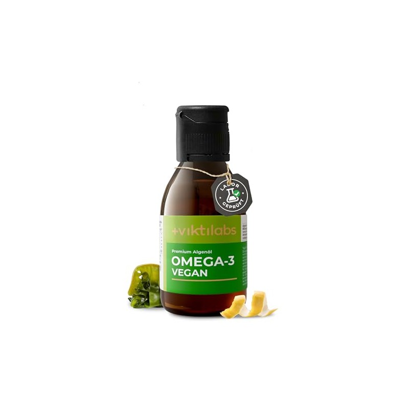 Omega 3 Algae Oil Vegan with Vitamin D3 - High