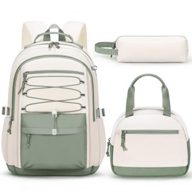 Fimibuke Kids Backpack for Girls, 3 PCS Waterproof Girls Backpack with Lunch Box & Pencil Case, Lightweight Bookbag Set for Kids Teen Girl Travel School Bag for Elementary Middle High School Students