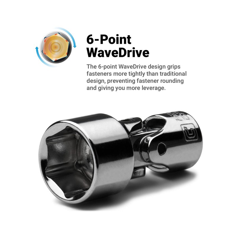Capri Tools 7/16-Inch Universal Socket, 1/4-Inch Drive, 6-Point, SAE