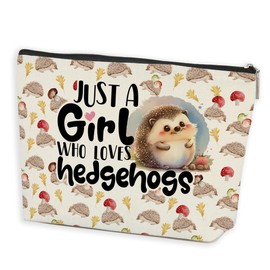 Hedgehog Makeup Bag, Hedgehog Gifts for Women, Hedgehog Accessories, Animal Lover Gifts for Women Female Girls Friend Hedgehog Lover Birthday Friendship Graduation, Cosmetic Bag Travel Toiletry Bag