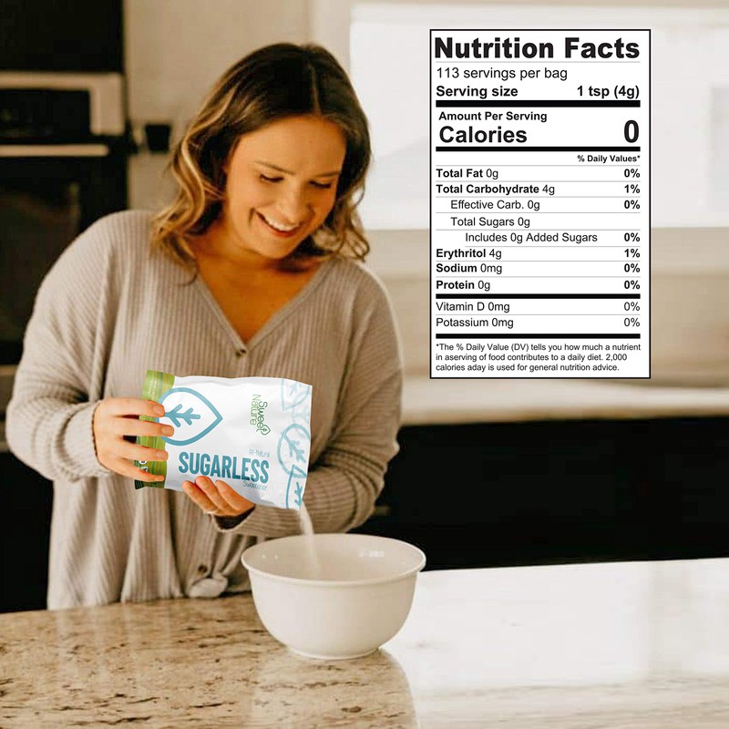 Sweet Nature Sugarless Erythritol and Stevia Blend Sweetener 16 Ounce