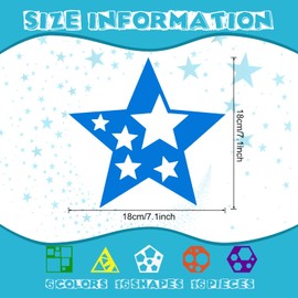 16 Pieces Stencils for Kids Geometric Shapes Children Simple Painting Stencils Colorful Drawing Templates Art Painting for Toddlers Preschooler DIY Craft(7.1 x 7.1 Inches,Stylish Style)