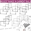 FULL RANGE OF HEAVY DUTY BLACK/CHROME CLOTHES RAILS GARMENT HOME
