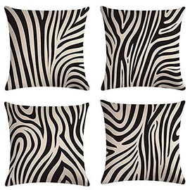 SCVBLJS Black and white cushion Zebra Pattern Decorative Pillow Case Couch Cushion For Home Bedroom Indoor Outdoor sofa Bench cushions 45X45Cm