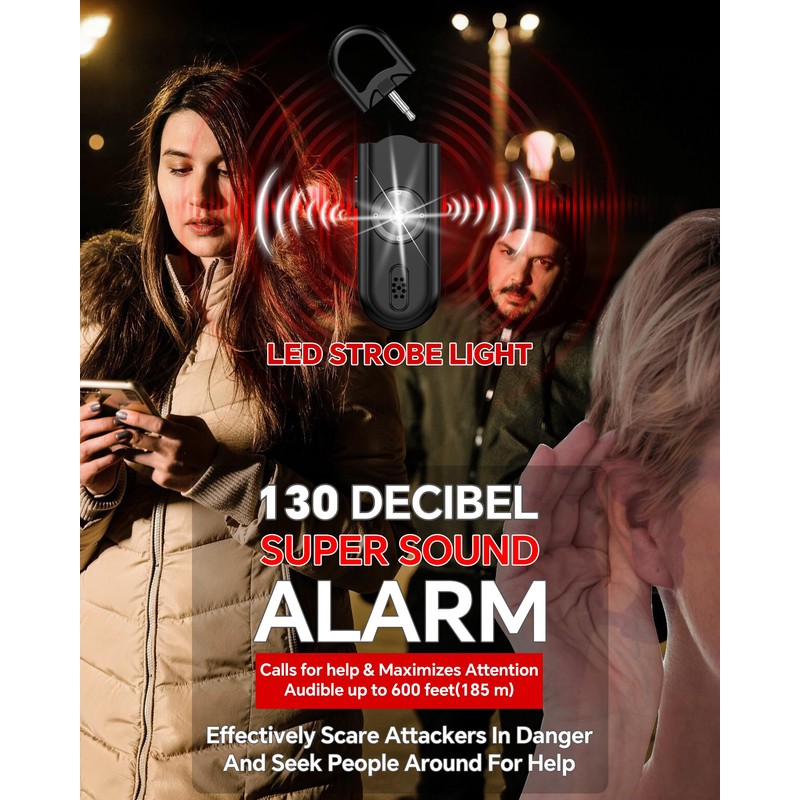 Safe Sound Personal Alarm, 2 Pack 130 dB Loud Siren