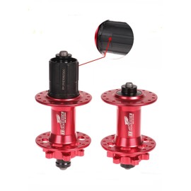 CDHPOWER 32 Holes Disc Brake Bike Hubs Front and Rear Hub 100mm/135mm with Quick Realase Levers for 7-11 Speed Cassette (32H Red)